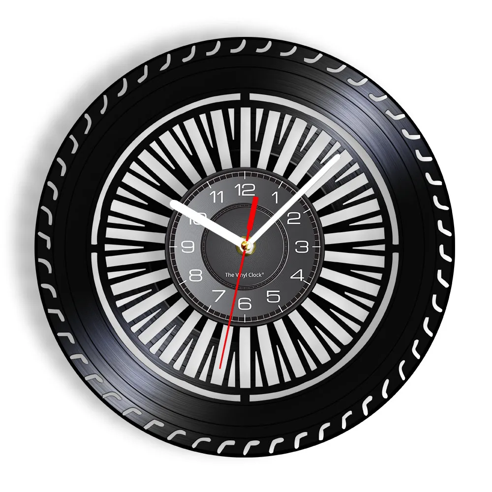 Performance Wheel Wall Clock Vintage Car Wheel Clock Cars Service Sales Garage Repair Vinyl