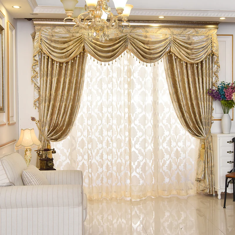 

Window Luxury Curtains with Valance European Style Curtain Valance