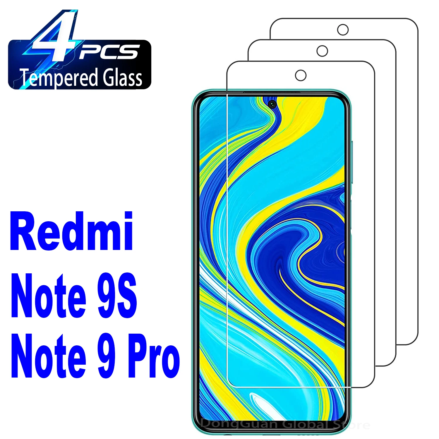 

2/4Pcs Tempered Glass For Xiaomi Redmi Note 9 Pro 9S Max Screen Protector Glass Film