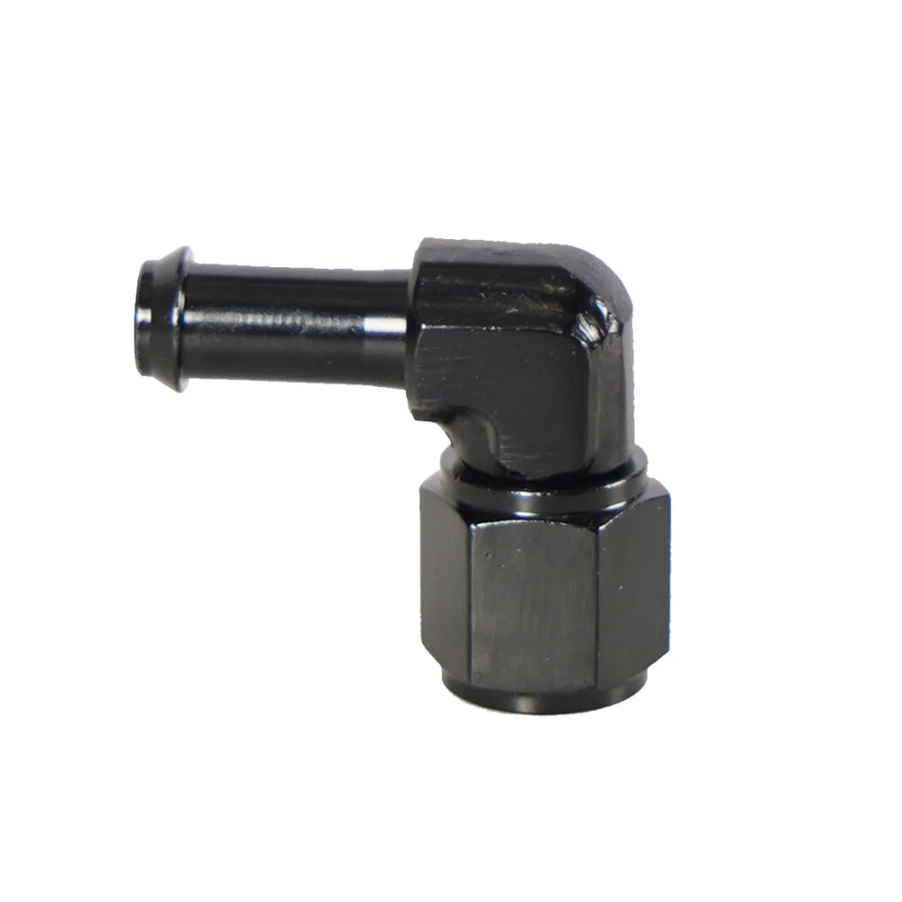 

6AN Female to 5/16" 3/8 Barb Hose Fitting 90 Degree Swivel