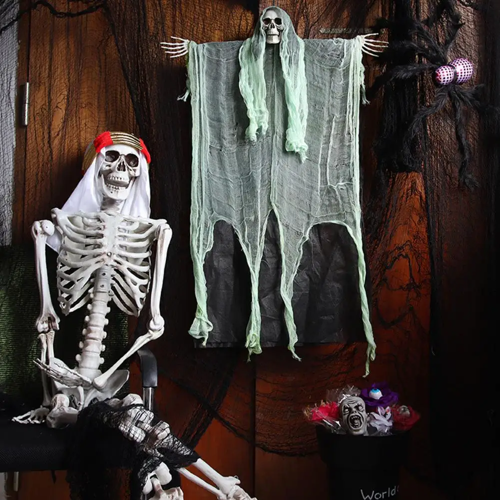 

Haunted House Grim Reaper Decoration Halloween Hanging Props Spooky Halloween Hanging Grim Reaper Skeleton for Haunted