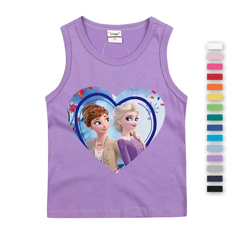 Disney Singlet for Girls Frozen Kids Underwear for Girls Princess Elsa and Anna Tank Tops Summer Wear Cotton Camisoles Thin Vest
