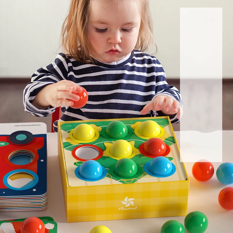 

Montessori Toys Baby Color Matching Game Children Rainbow Counting Beads Educational Sensory Toys Teaching Aids Christmas Gift