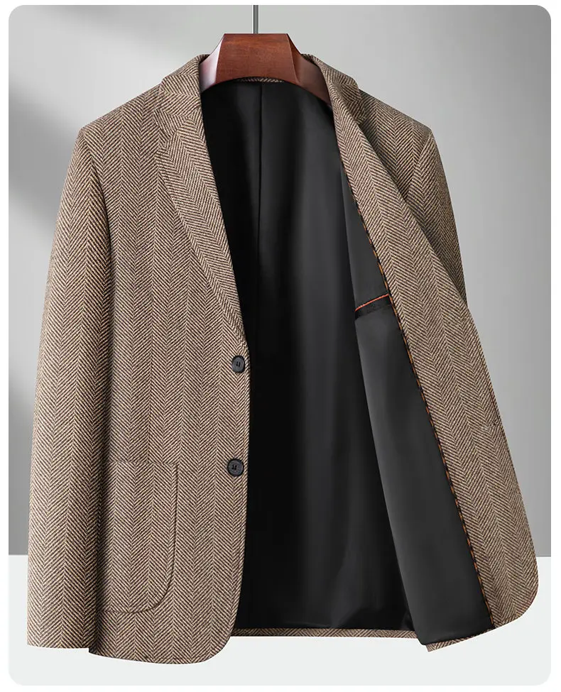 Blazer, Herren Modischer Business-Outdoor-Reise Jugendlicher Hochzeits-Vielseitiger Gentleman-Blazer, Casual Koreanischer Stil Slim-Fit Blazer – Detail 12