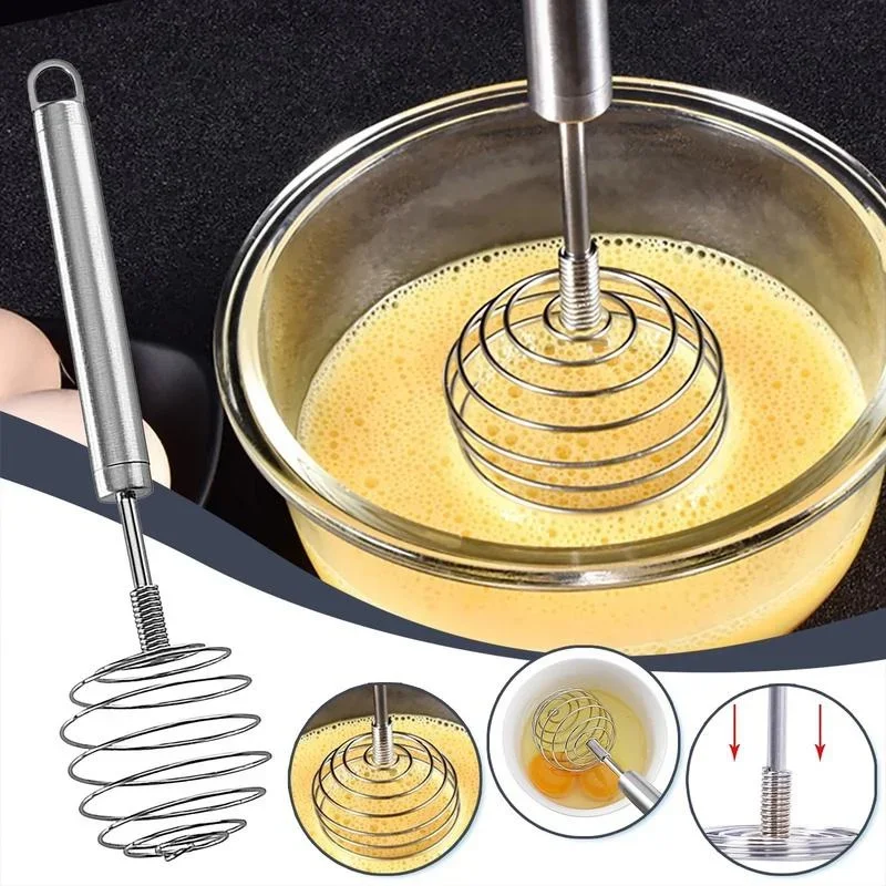Stainless Steel Ball Spring Whisk Hand-held Butter Egg Mixer Avocado Potato Masher Manual Egg Beater Mixers Kitchen Baking Tools
