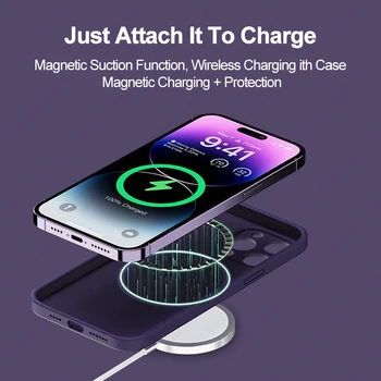 Luxuriöse Flüssige Silikon MagSafe Magnet-Hülle für iPhone 15, 14, 13, 12, 11 Pro Max, Mini, X, XR, XS, 8 Plus, SE – Stoßfeste Abdeckung