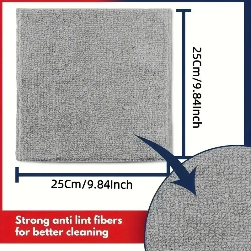 Lint Free Microfiber Cleaning Towels Reusable Cleaning Towels w/ Super Absorbent Stain-removing for Car Window Kitchen Towel