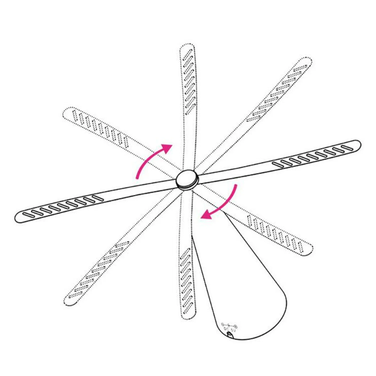 Repeler Fans of Flies for Tables, Repeling Flunts of Effective Flies that keeps the flies with soft blades, USB, picnic, barbecu 6