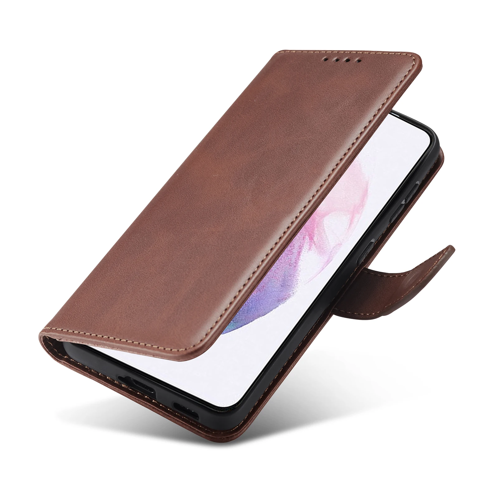 Solid Color PU Leather Flip Wallet Phone Cover