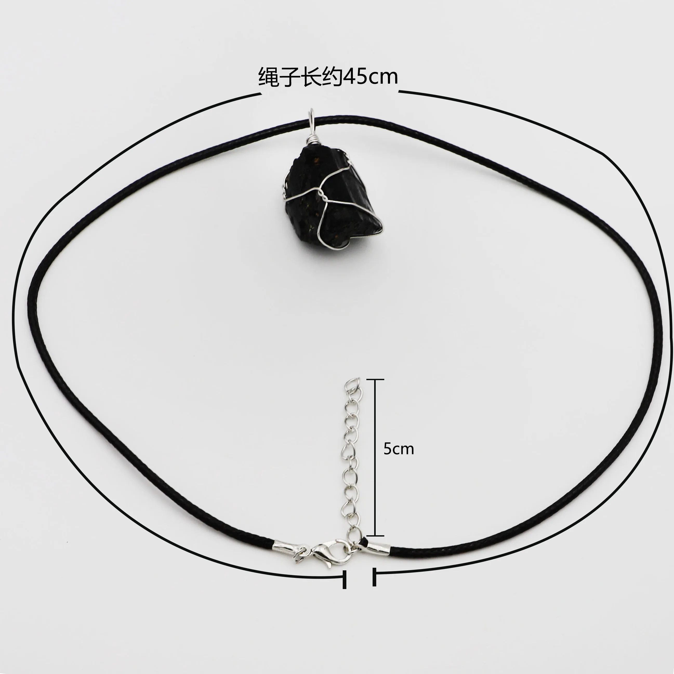 Natural Black Tourmaline Energy Stone Reiki Pendants Necklace Nunatak Raw Chakra Healing Wire Wrapped Jewelry 10PCS Wholesale