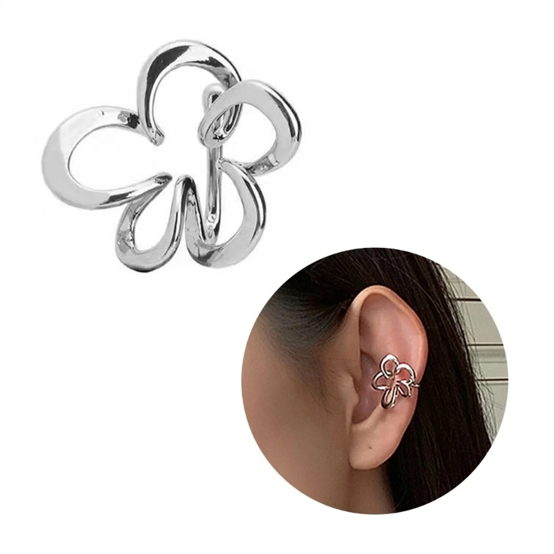 

Hollow Flower Shaped Ear Jewelry Party Jewelry Alloy Material Ear Clip Ear Cuffs T8DE