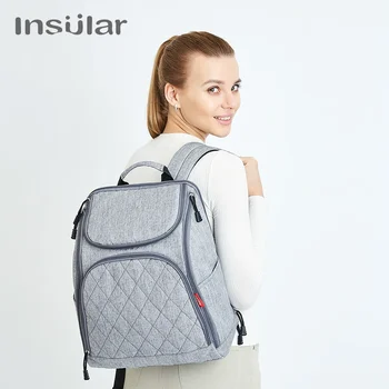 Insular Mochila Pañalera Bebé Gran Capacidad para Viaje y Cochecito