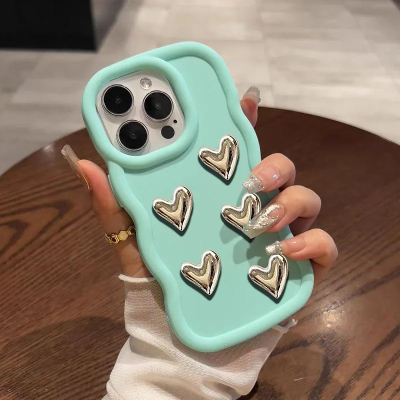 Love Heart Cartoon Wavy Silicone Case - Soft and Stylish Cover