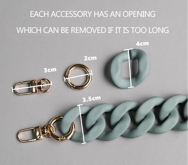 Acrylic Women's Bag Shoulder Straps Acrylic Chain Straps for Purse