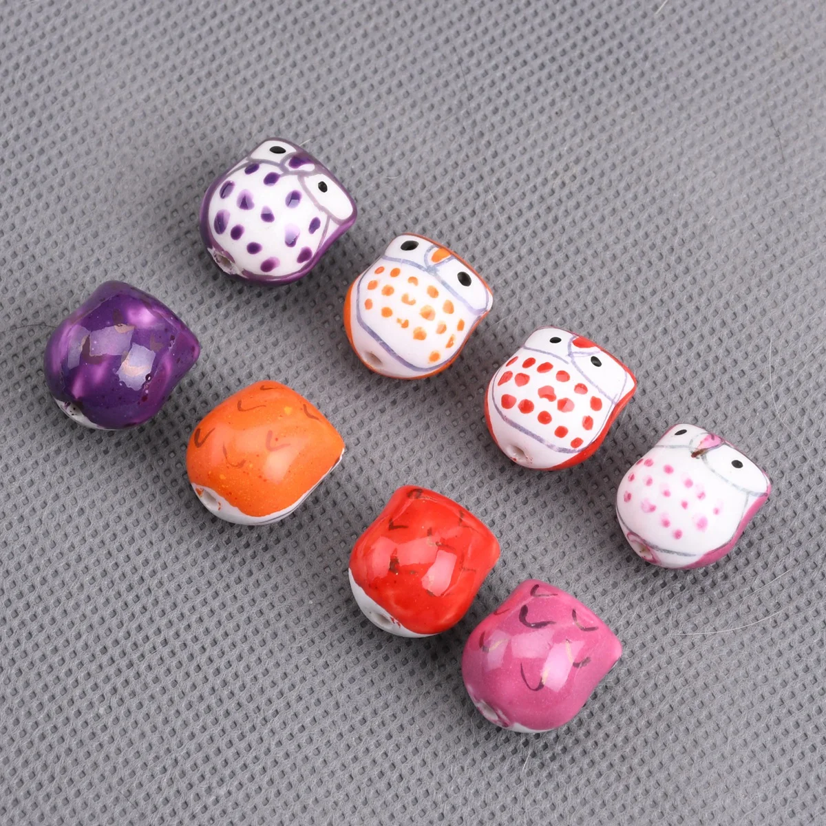 5pcs Owl Hand Painting 16x15mm Handmade Ceramic Porcelain Loose Beads For Jewelry Making DIY Crafts Findings ink dish for chinese calligraphy and sumi e painting ceramic ink brush washer tray porcelain sauce appetizer plates dishes