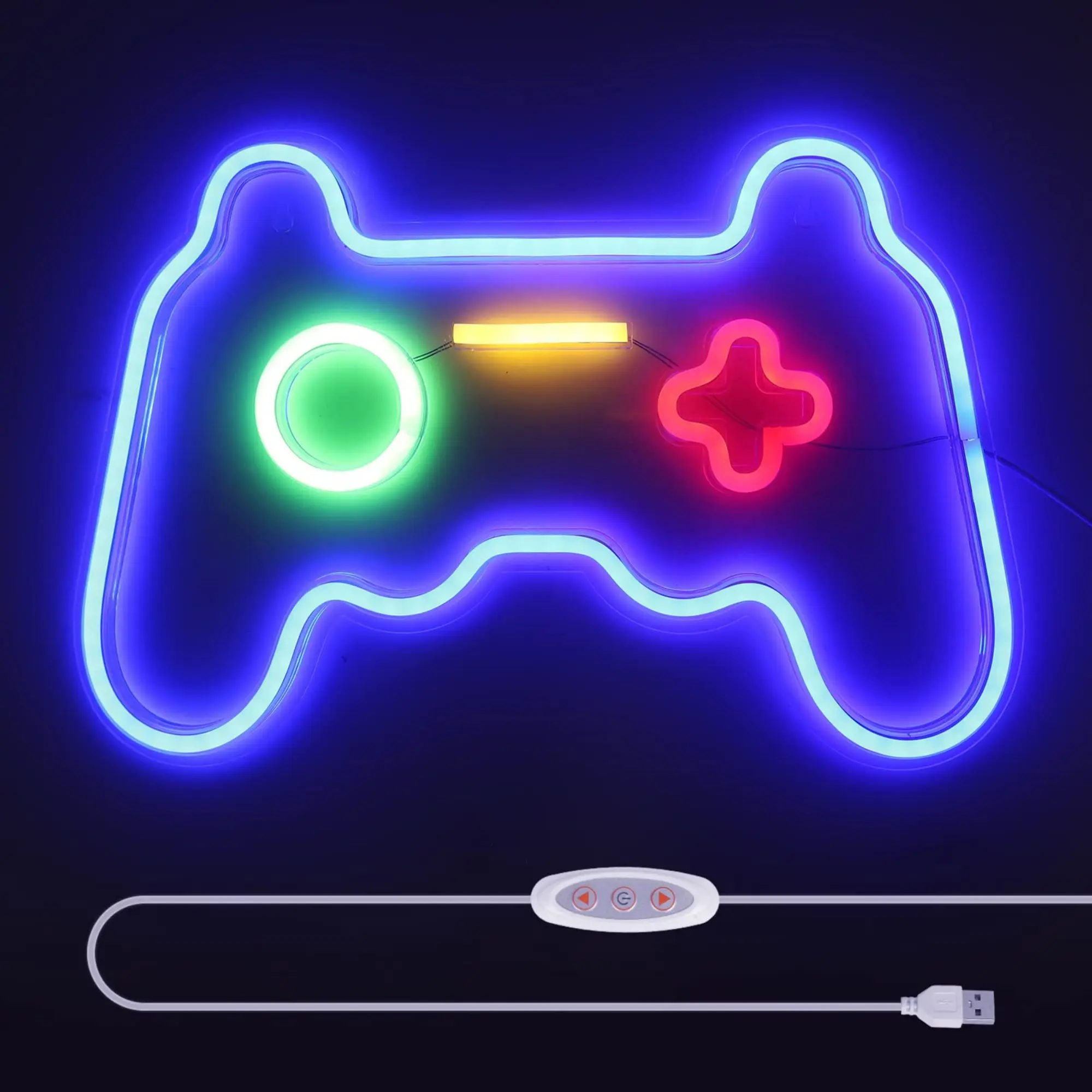 

Gamepad Neon Sign for Wall Decor USB LED Mirror Neon Light Sign Bedroom Man Cave Game Room Boy Kids Room Party Decor Night Light