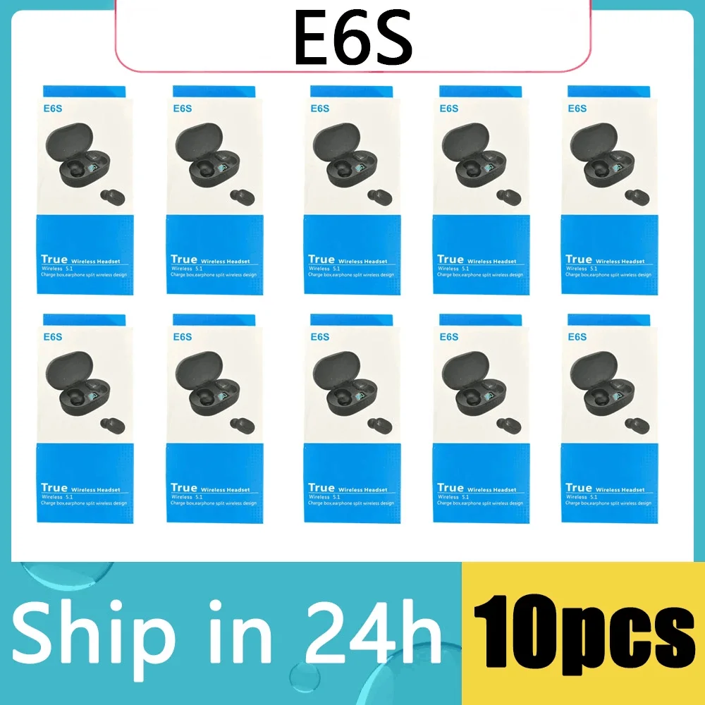 

10PCS Wholesale TWS E6S Bluetooth Earphones Wireless Headphones Earbuds in-ear Stereo Sports Headset With Box fone Bluetooth