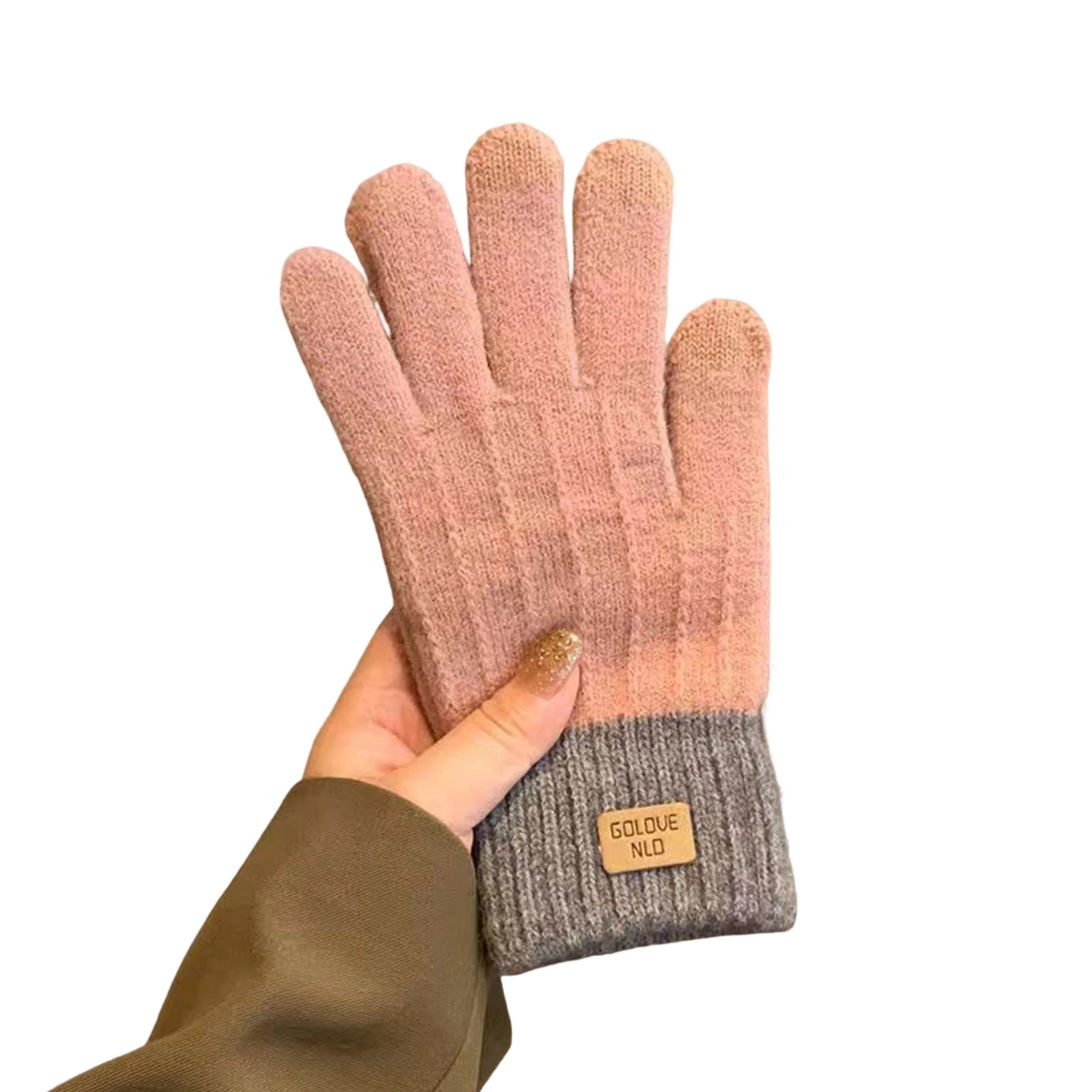 Women's Cable Knit Gloves Warm Fleece Lined Knit Gloves with Touchscreen for Women Girls Winter Gift - 6