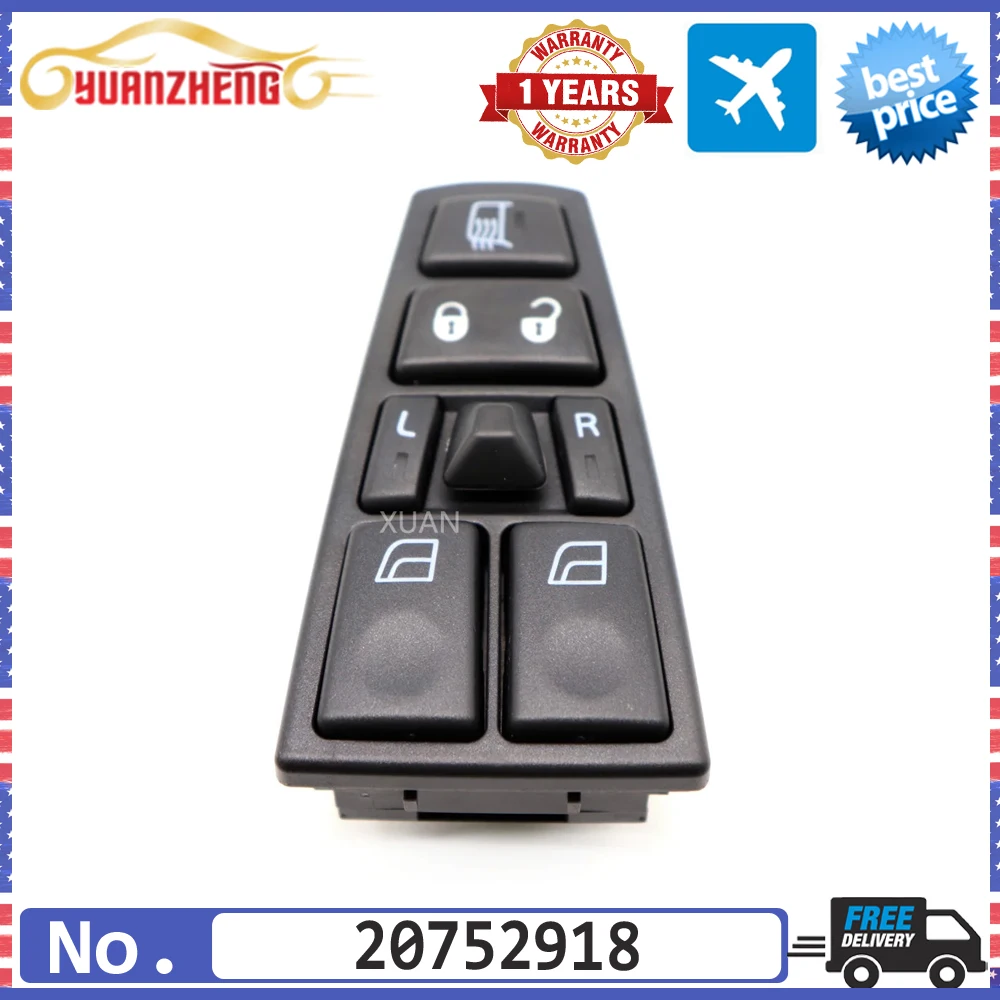 

NEW Front Left Driver Side Power Window Master Control Switch 20752918 For Volvo Truck FM9 FM12 FH12 FH13 FH FM VN VNL VNM