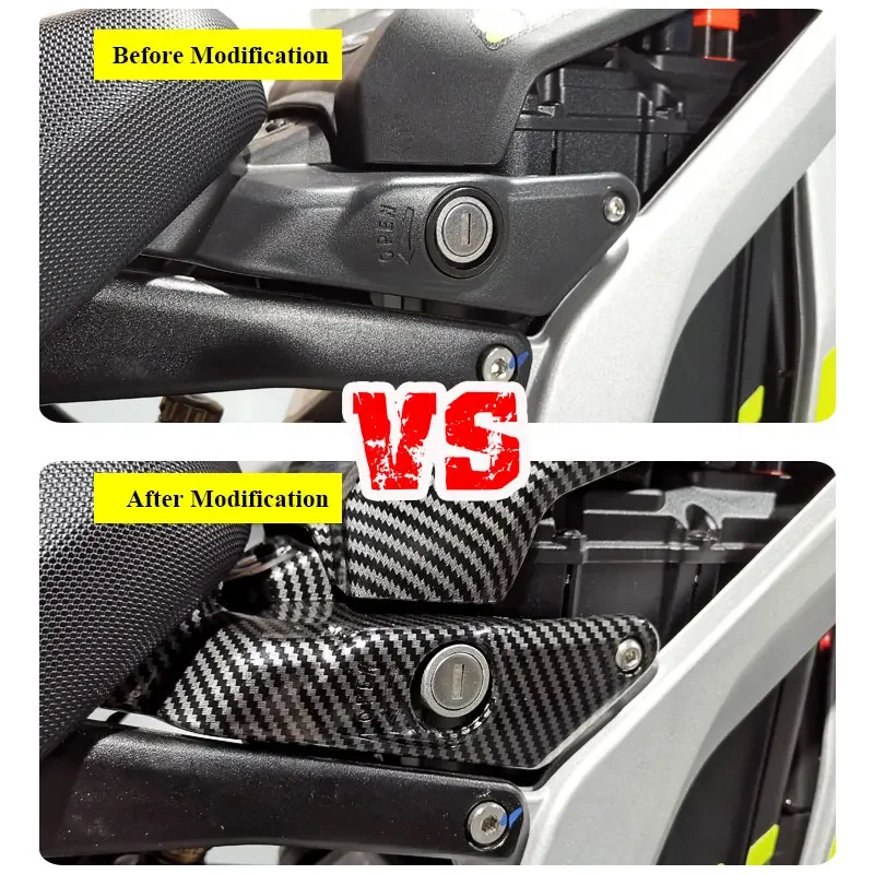 Water Transfer Carbon Fiber Battery Compartment Lock Surround For Sur Ron Light Bee X Segway X260 Surron Parts motorcycle battery compartment lock