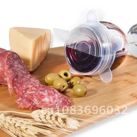 

6 Pieces Food Pot Dish Kitchen Accessories Reusable Durable Expandable 4colors Silicone Stretch Lids Caps For Cover Fresh Keepi