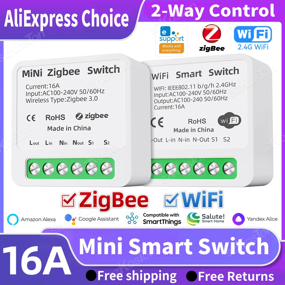 Mini Smart Switch with App Control – WiFi ZigBee Home Automation Relay Module