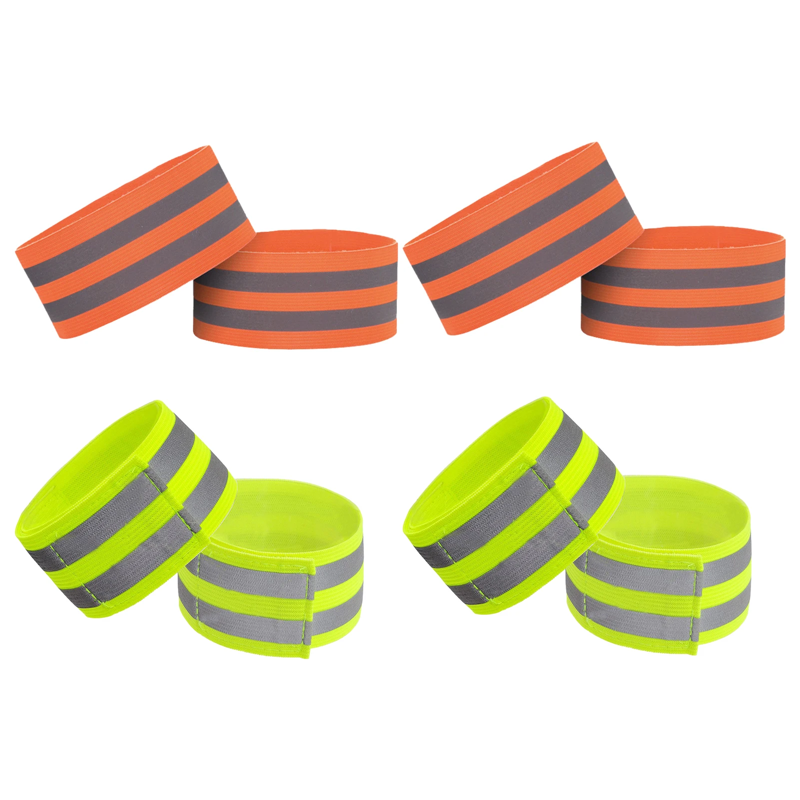 

8pcs Walking Lightweight High Visibility Jogging Reflective Wristband Arm Wrist Running Cycling Outdoor Sports Hiking Leg Ankle