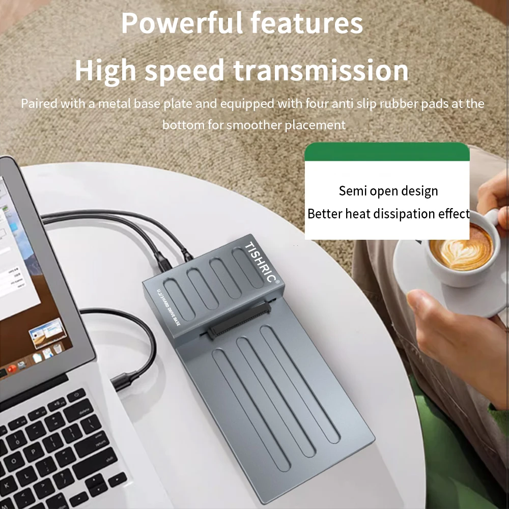 TISHRIC U2 NVME Hdd Docking Station U.2 NVME To TYPE-C Adapter External HD Case Box 2.5 U.2 USB3.1 SSD Hard Disk Base 10Gbps