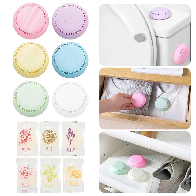 Fragranza per aromaterapia deodorizzazione duratura forniture per il bagno armadio per camera da letto auto casa toilette deodorante solido rotondo più fresco 2