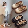 Girls PU Leather Shoes Princess Spring Black Soft-soled Children Kids Loafer Size 21-36 Footwear 2