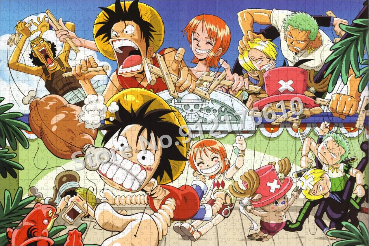 ONE PIECE Jigsaw Puzzles Anime 300/500/1000 Pieces Cartoon Adventure Diy Assembling Puzzles Decompress Educational Toys Gifts 2