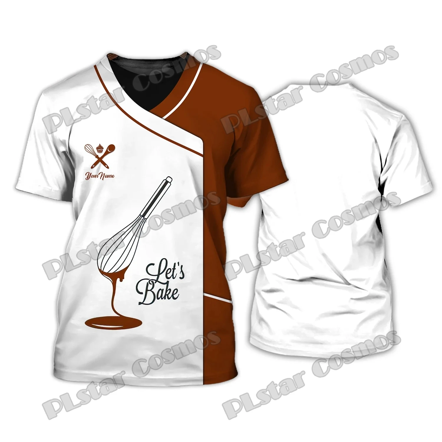 PLstar Cosmos Baker & Backwerkzeuge Personalisierter Name 3D-gedrucktes Herren-T-Shirt Sommer Unisex Casual Tee Shirt Cake Lover DW218 – Detail 13