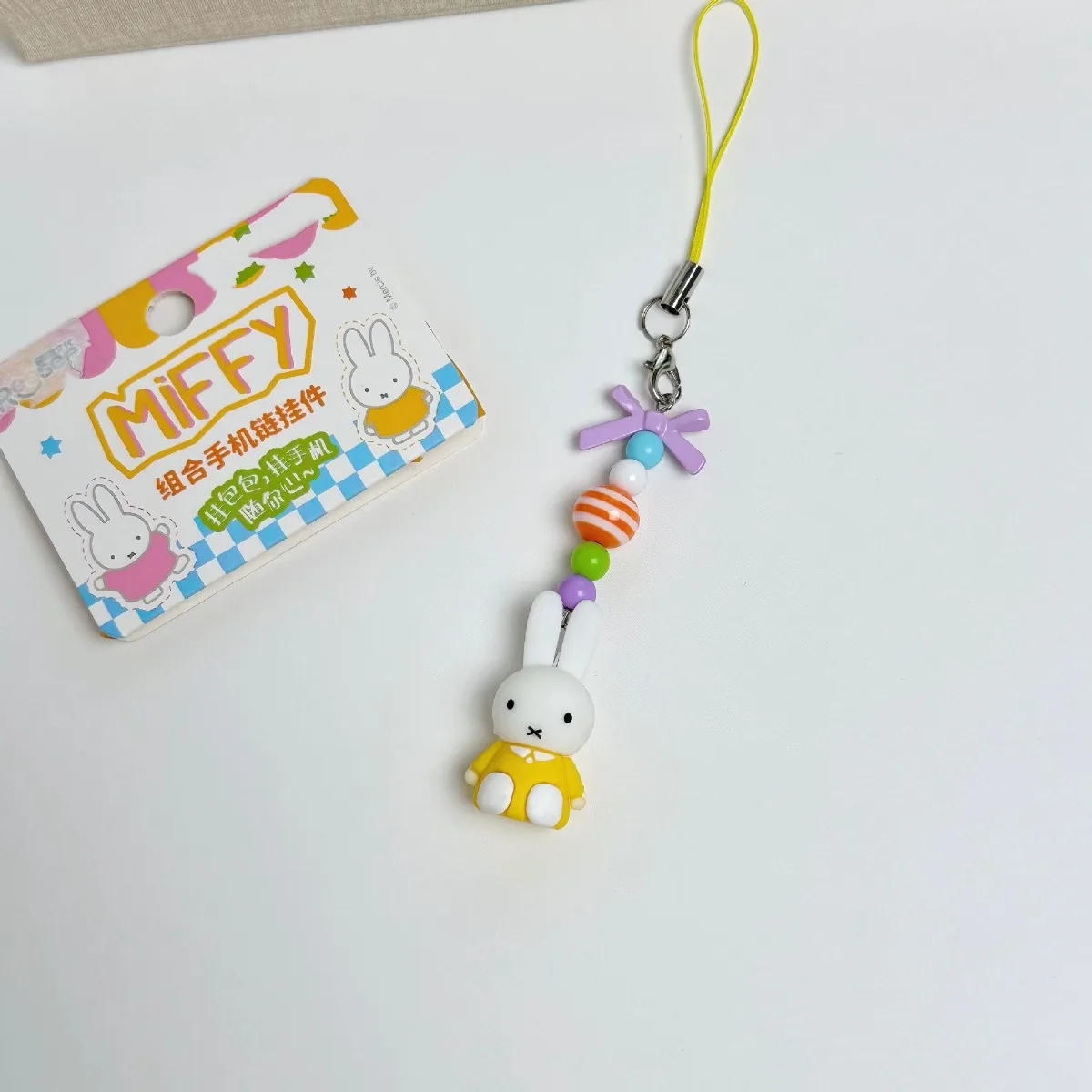 Kawaii Anime Miffy Keychain Cartoon Little Rabbit Bow Creative Keychain Bag Y2K Punk Style Bow Girl Gift