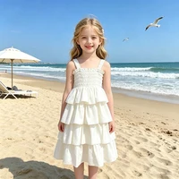 Robes d'été pour adolescentes 2026 Nouvelle collection – Robe décontractée sans manches à volants superposés pour enfants, idéale pour la plage et les fêtes – Robes de princesse pour enfants de 3 à 12 ans 3