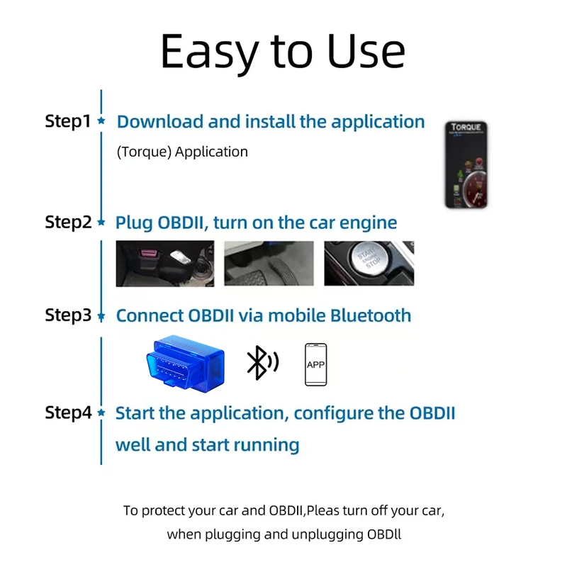 Mini ELM327 V2.1 Lettore di codici scanner OBD2 Strumento diagnostico per auto Bluetooth per rilevatore di guasti automobilistici Android /IOS - immagine 5