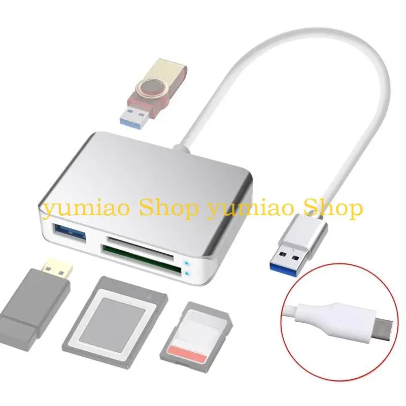587B 5-in-1 XQD 카드 리더기 USB 유형 C 메모리 카드 어댑터 XQD HC TF용 3개 카드 읽기 USB M용 M용