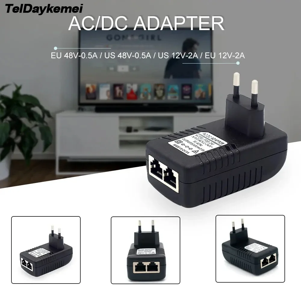POE Injector 12V 15V 24V 48V EU US Plug For CCTV IP Camera Power Supply ...