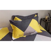 WASART Geometry printed flat bed sheet set couple 2 people super cozy luxury double bed bedsheet single double queen king size 5