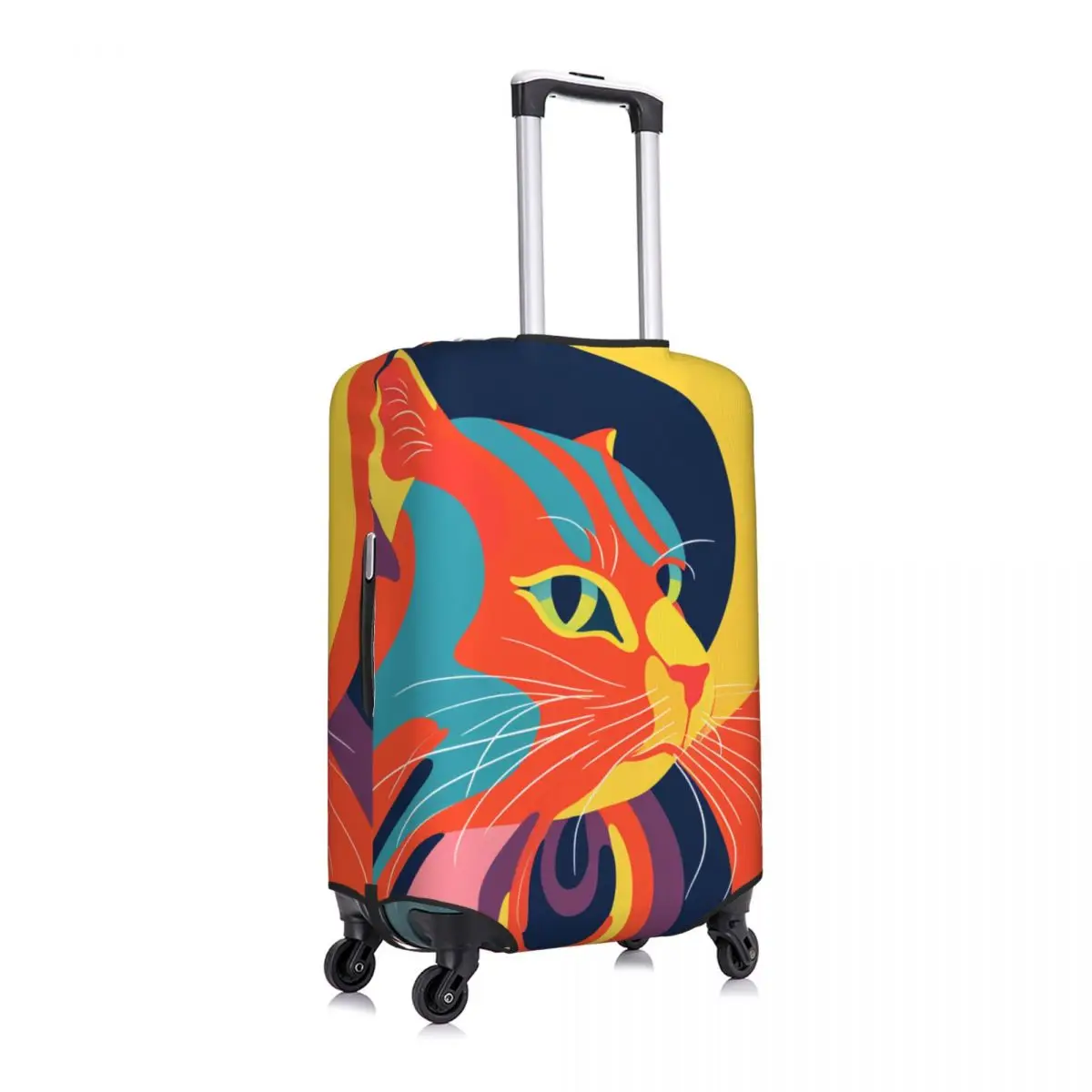 Cat Suitcase Cover Neo Fauvism Travel Vacation Elastic Luggage Supplies Protector 3