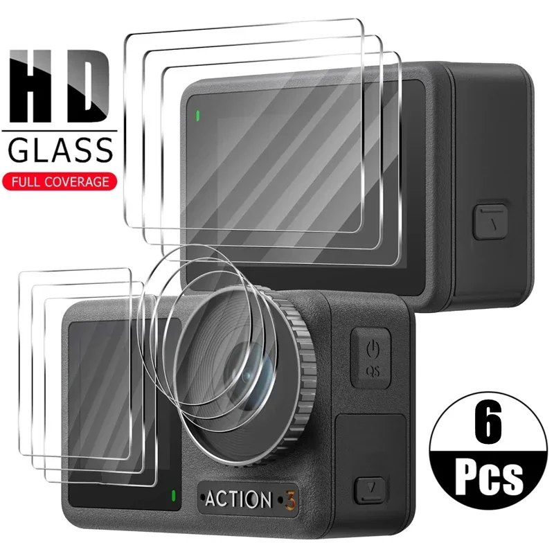 Tempered Glass Front Rear Screen Protector Lens Protective Film For DJI Osmo Action 3 4 Action 5 Pro DJI Action4 Accessories action camera accessory action camera protector
