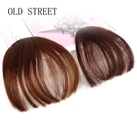 Frange à Air synthétique naturelle courte marron noir, Extension de faux cheveux, 1 Clip, postiches, accessoires pour femmes et filles 2