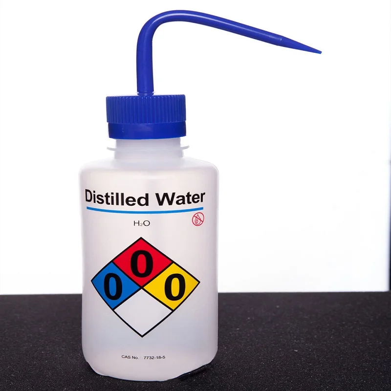 Plastic washing bottles with security label, Capacity 500mL, Low-Density Polyethylene, P45