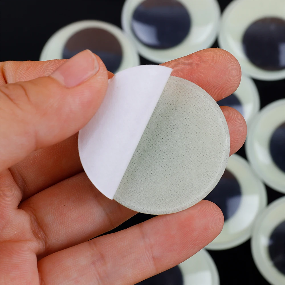 Luminous Plastic Eye 8/10/12/15/18/20/25/35mm Luminous Plastic Eye With Self-adhesive PE Wiggly Googly Eyes For Toy Accessory DIY Crafts H0640