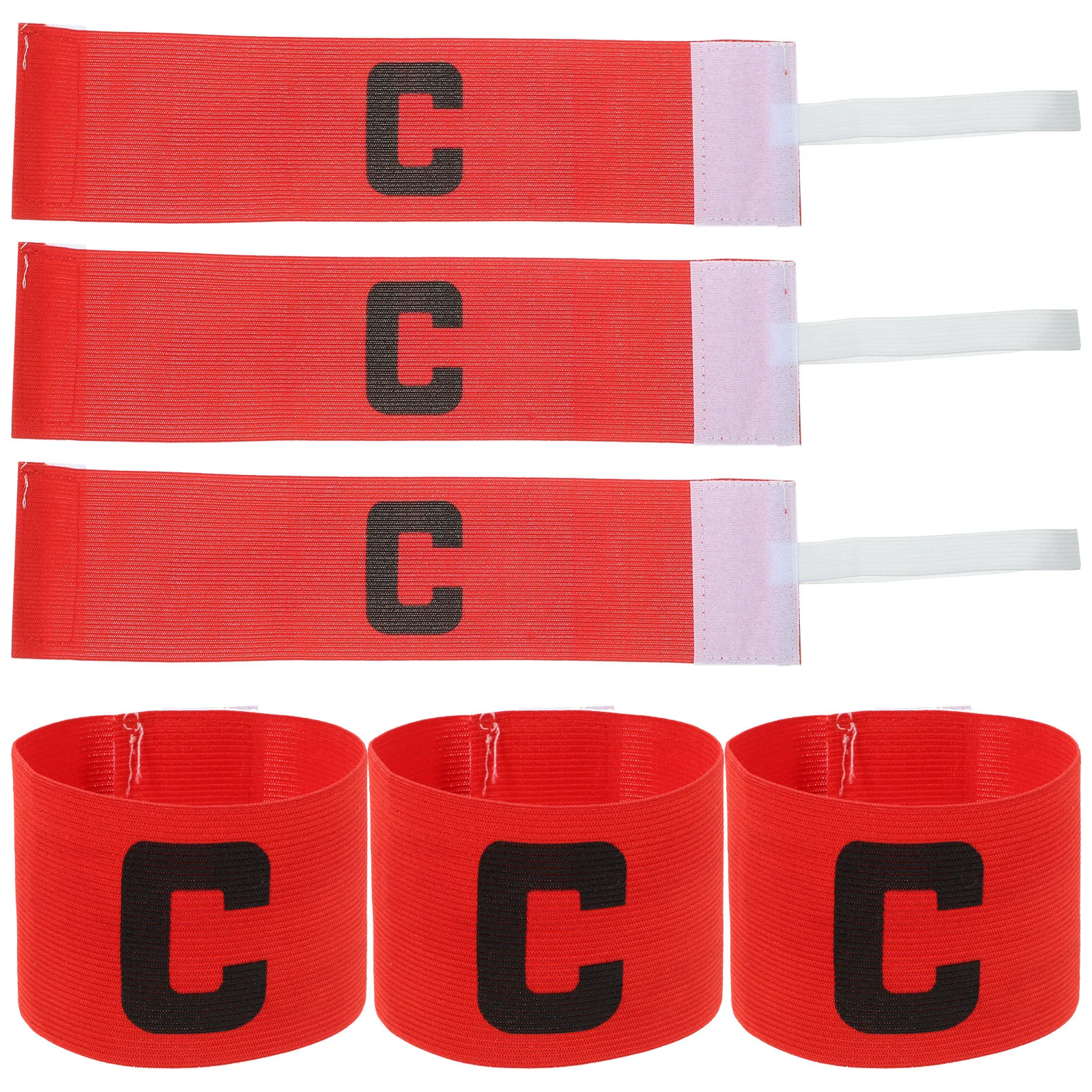 

6 Pcs Emblems Football Match Captain Armbands Soccer Team Anti-wear Captain Sports for Mark Red
