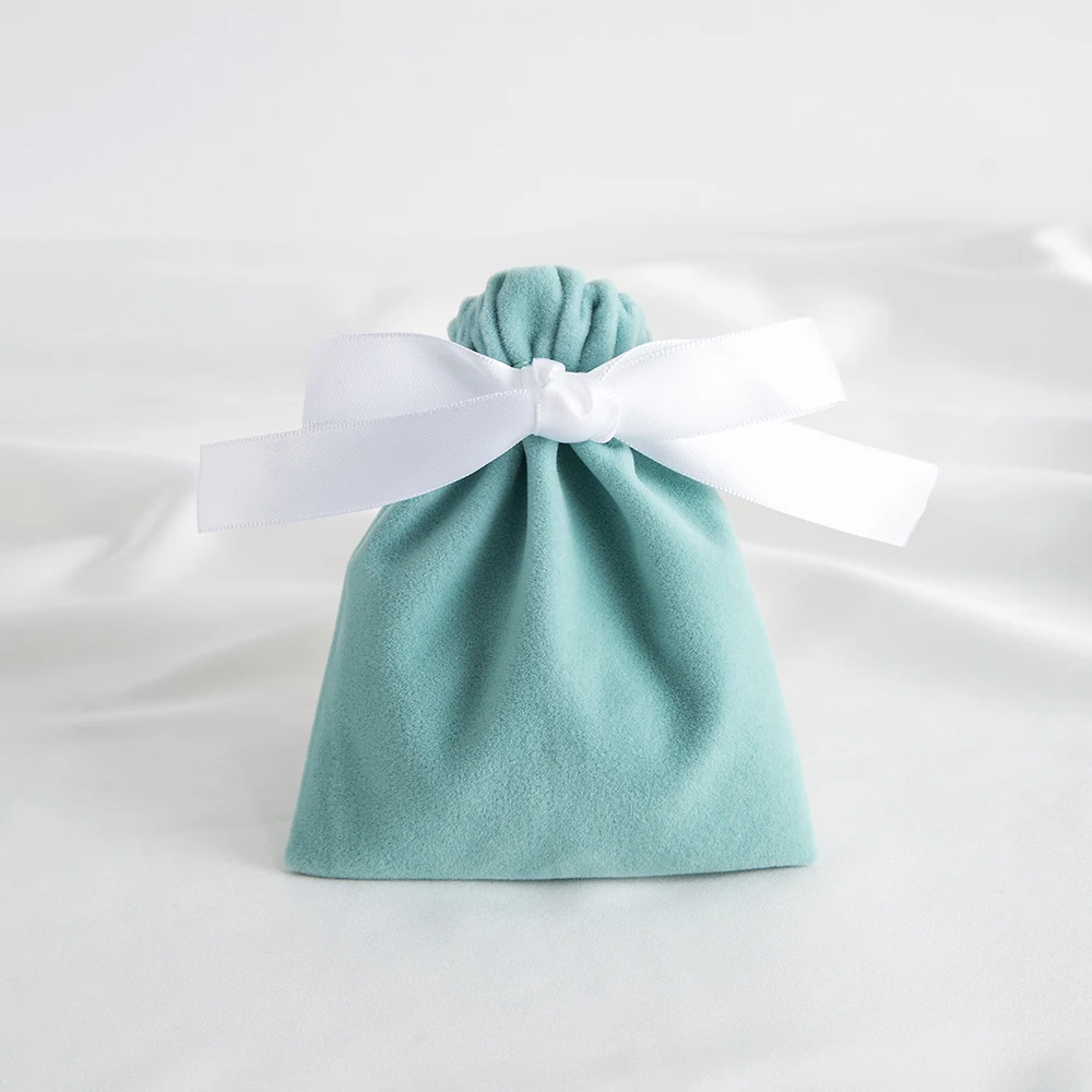 Luxury Beige Velvet Jewelry and Gift Pouches - Set of 10