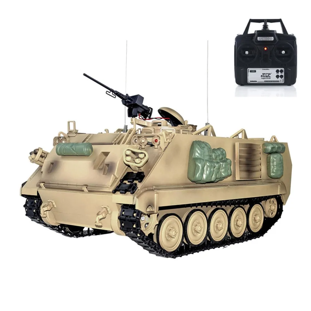 1/16 톡데 RC 군용 탱크 M2412-C M113A2 APC 포탑 회전 360도 원격 조종 팬저 전동 장난감 적외선 LED 조명 사운드