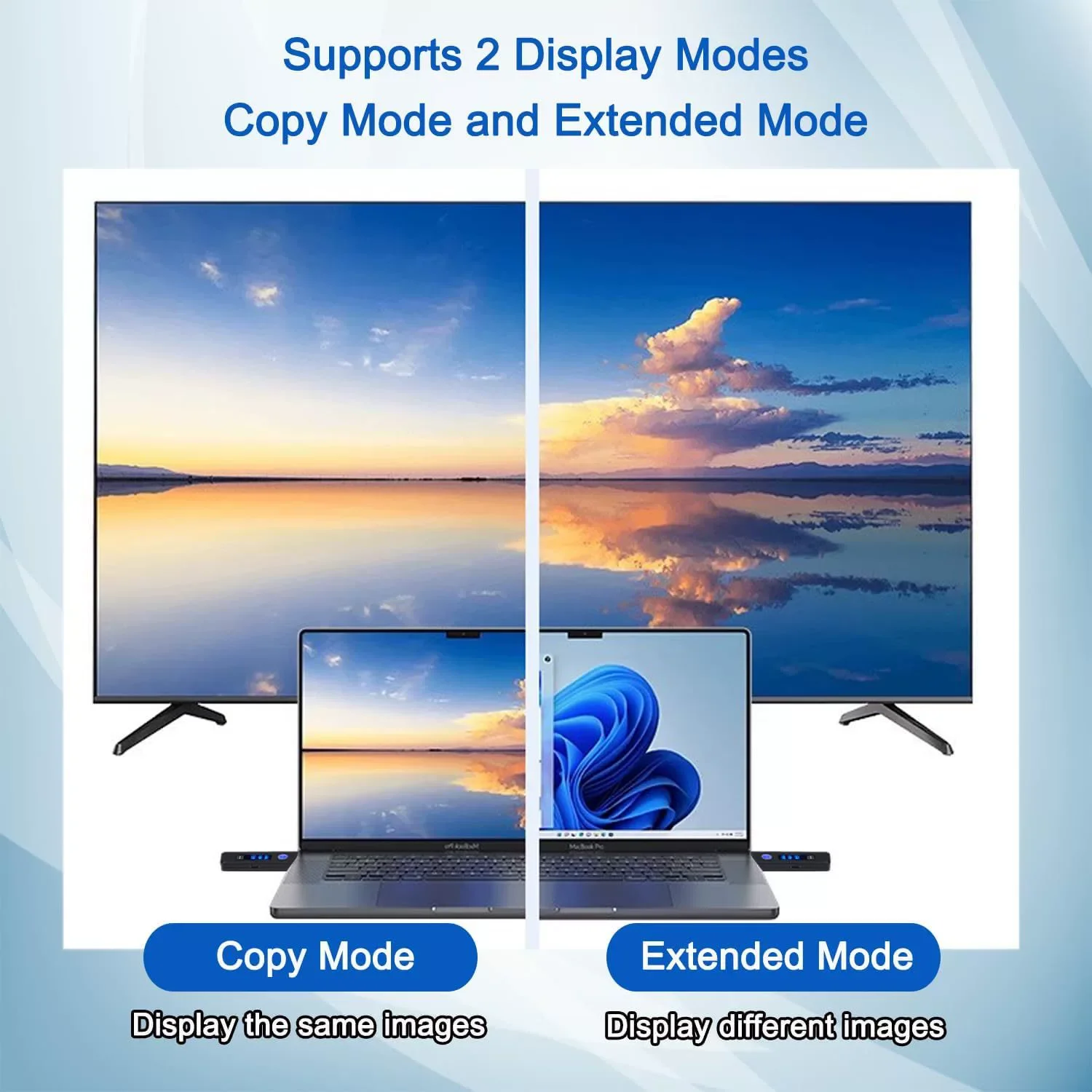 60M 무선 HDMI 송수신기 1080P@60Hz, 5GHz 무선 HDMI 연장 어댑터 (노트북, PC, 휴대폰에서 TV/프로젝터로)