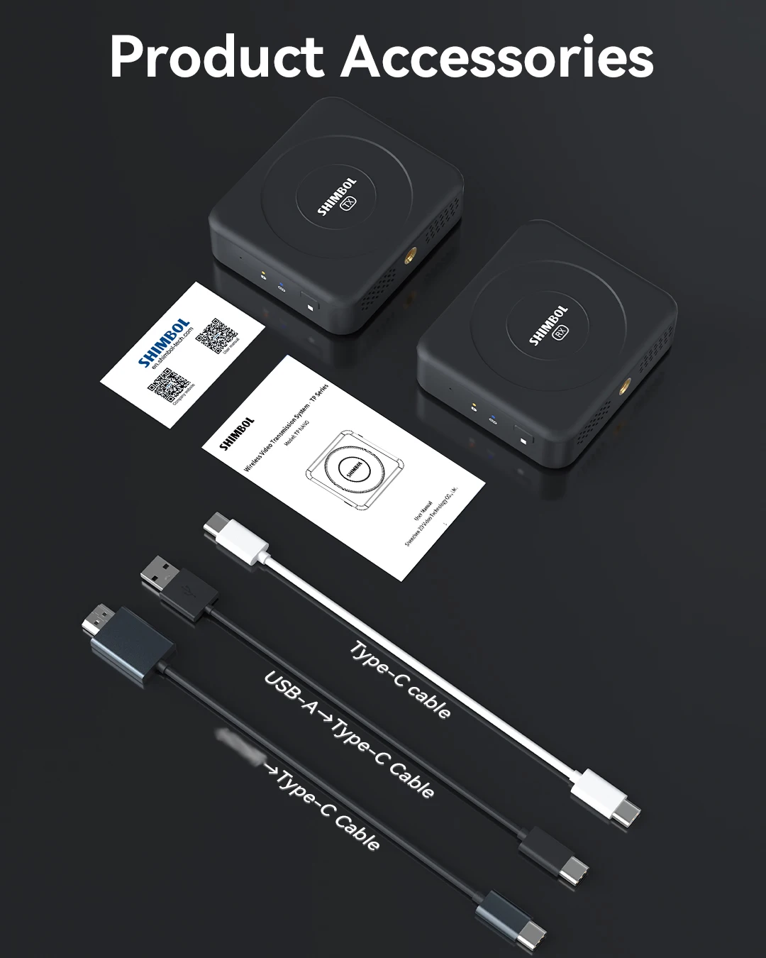 SHIMBOL TP NANO 무선 HDMI 호환 송수신기 2000mAh 배터리 0.06초 저지연 비디오 전송