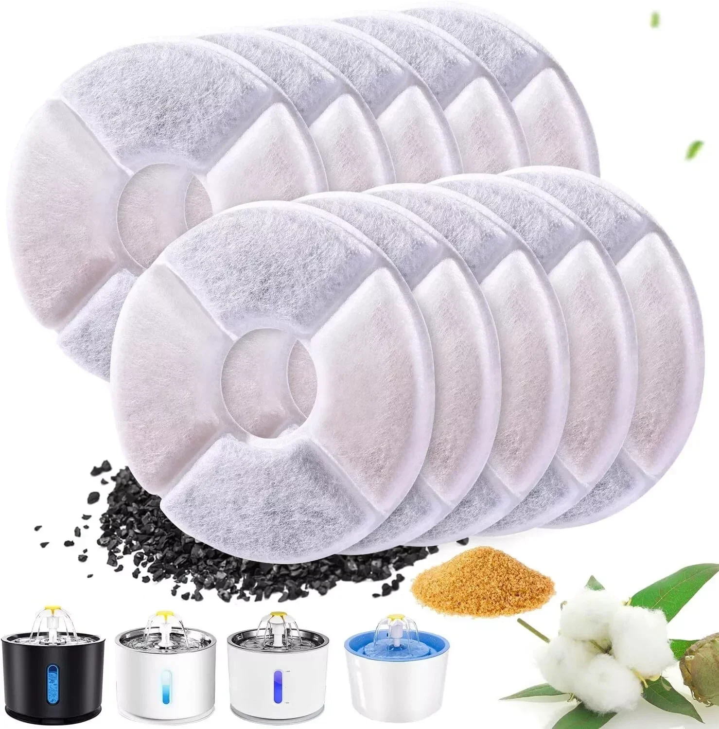 6/12PCS Pet Dog Cat Water Fountain Filters Flower Replacement Filter Drinking Pet Supplies Dog Accessories 6
