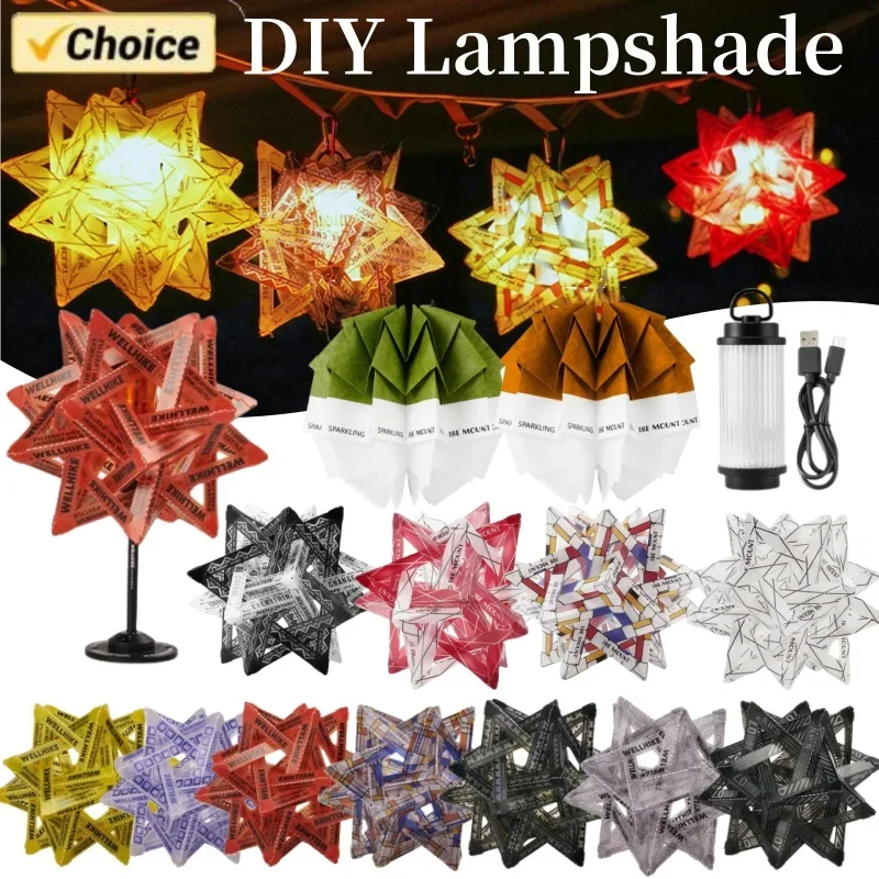 Outdoor Camping Licht DIY Lampenschirm Wasserdicht Stern Form Lampenschirm Abdeckungen für Lichter Tannenzapfen Hohl Out Lampenschirm Stern Dekor